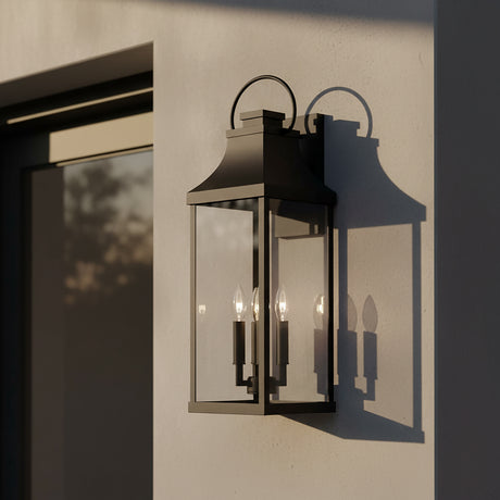 Ainsley Outdoor Wall Light, Extra Large 27" Black for Transitional home with Gray Stucco