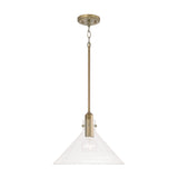 Nash Pendant 14”, Aged Brass