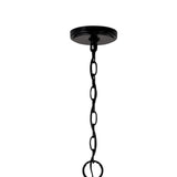 Malin 6 Light Chandelier 30", Matte Black with Brass Accents