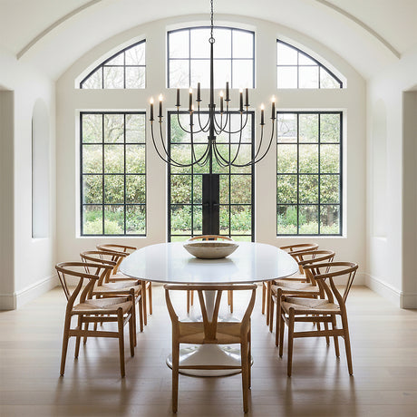 Malin 12 Light Two-Tier Chandelier 54" for Modern home with White Walls