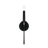Malin Wall Sconce, Matte Black with Brass Accents