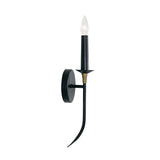 Malin Wall Sconce, Matte Black with Brass Accents