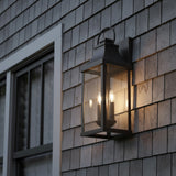 Ainsley Outdoor Wall Light, Medium 21" in Black for Modern Farmhouse home with Dark Gray Shiplap