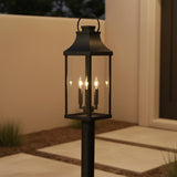 Ainsley Outdoor Post Light is 27" tall and shown on a standard 3" outdoor pole mount, easy installation for your front entry.