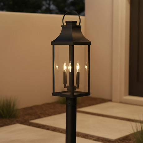 Ainsley Outdoor Post Light is 27" tall and shown on a standard 3" outdoor pole mount, easy installation for your front entry.