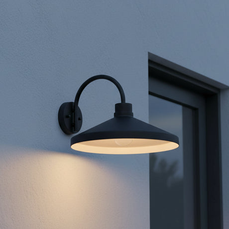 Eton Outdoor Wall Light for Modern Farmhouse home with Gray Stucco