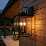 Darby Outdoor Wall Light, Large 23" Black for Modern home with Natural Wood Siding