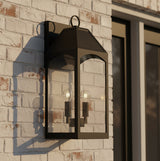 Chester Outdoor Wall Light, Medium 20" Black for Modern Farmhouse home with Painted Brick