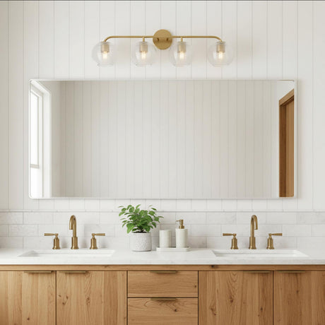 Ori 4 Light Vanity, Matte Brass