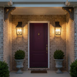 Beckett Outdoor Wall Light, Medium 20" Black for Traditional home with Gray Brick