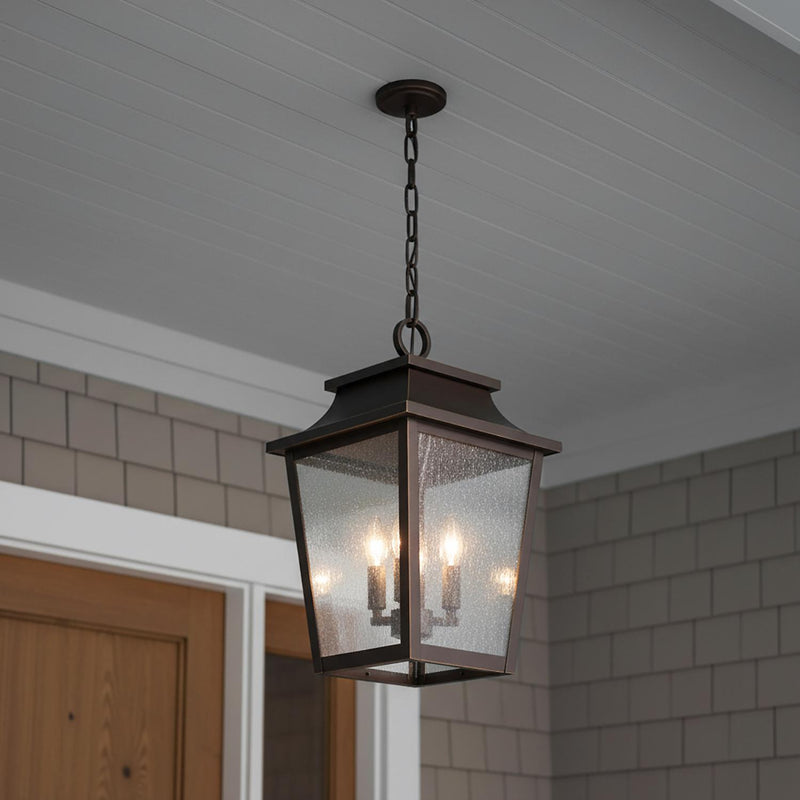 Beckett Outdoor Hanging Light, Oiled Bronze