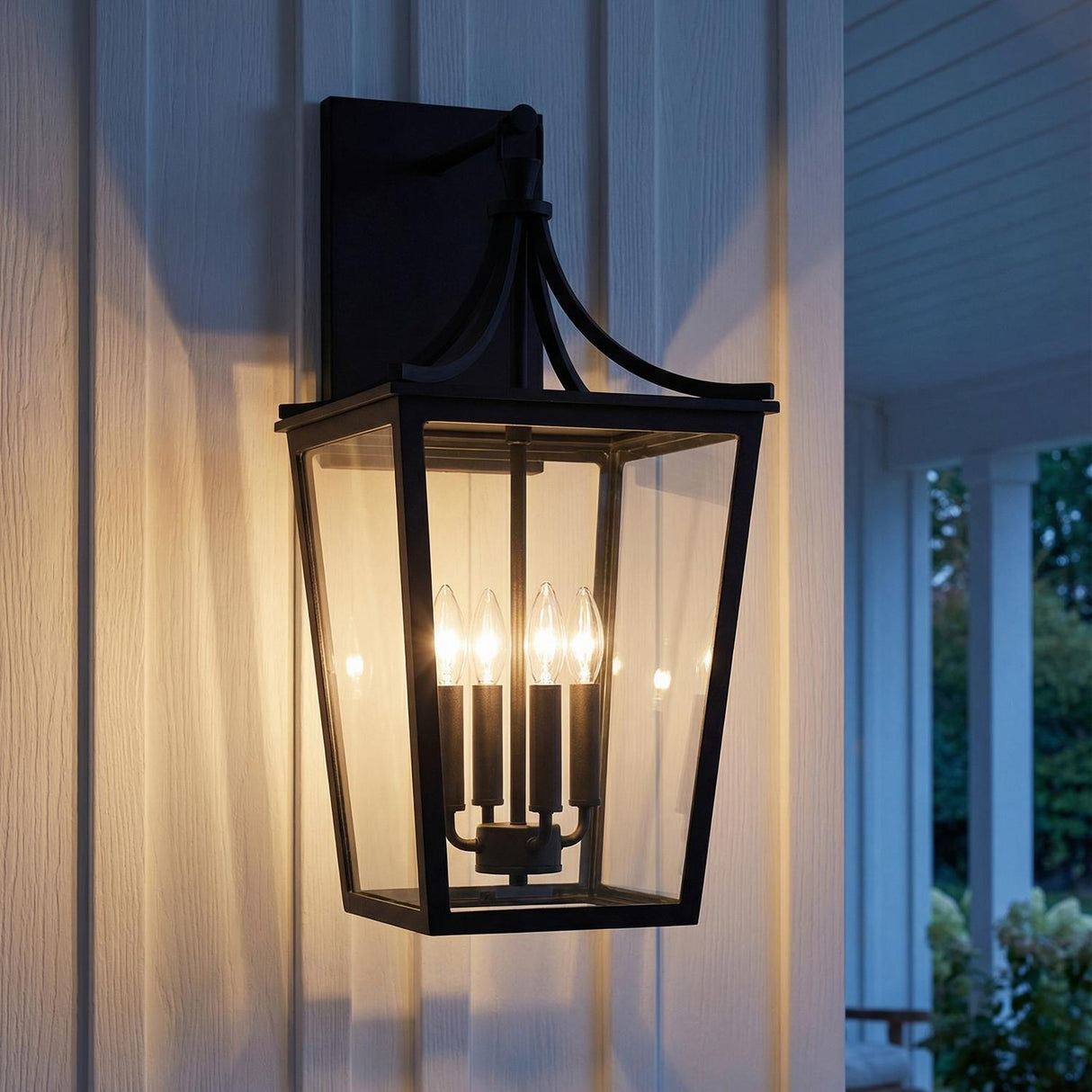 Ellery Outdoor Wall Light, Large 23" Black