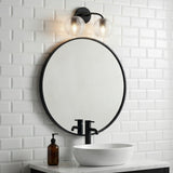 Ori 2 Light Vanity, Matte Black for Modern home with White Tile