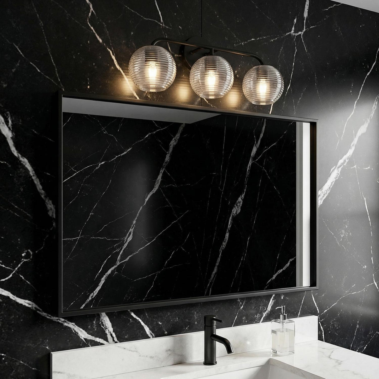 Ori 3 Light Vanity, Matte Black