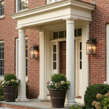 Hanover Outdoor Wall Light, Medium 18" Oiled Bronze for Traditional home with Red Brick