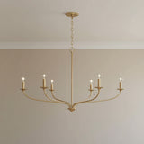 Oriana 6 Light Chandelier 40", Matte Brass for Transitional home with Beige walls