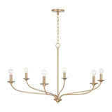 Oriana 6 Light Chandelier 40", Matte Brass