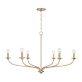 Oriana 6 Light Chandelier 40", Matte Brass