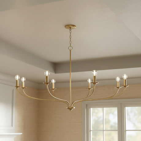 Oriana 8 Light Chandelier 52" for Transitional home with Beige Wallpaper