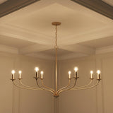 Oriana 8 Light Chandelier 52", Matte Brass
