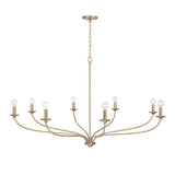Oriana 8 Light Chandelier 52", Matte Brass