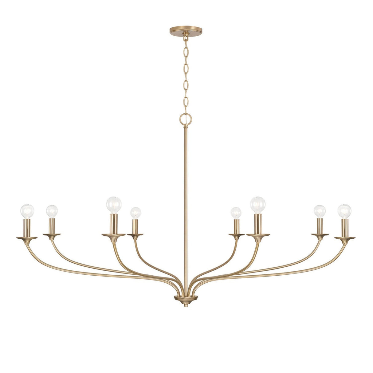 Oriana 6 Light Chandelier 40", Matte Brass