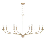 Oriana 6 Light Chandelier 40", Matte Brass