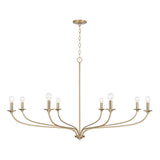 Oriana 8 Light Chandelier 52", Matte Brass
