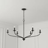 Oriana 6 Light Chandelier 40", Matte Black