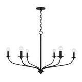 Oriana 6 Light Chandelier 40", Matte Black