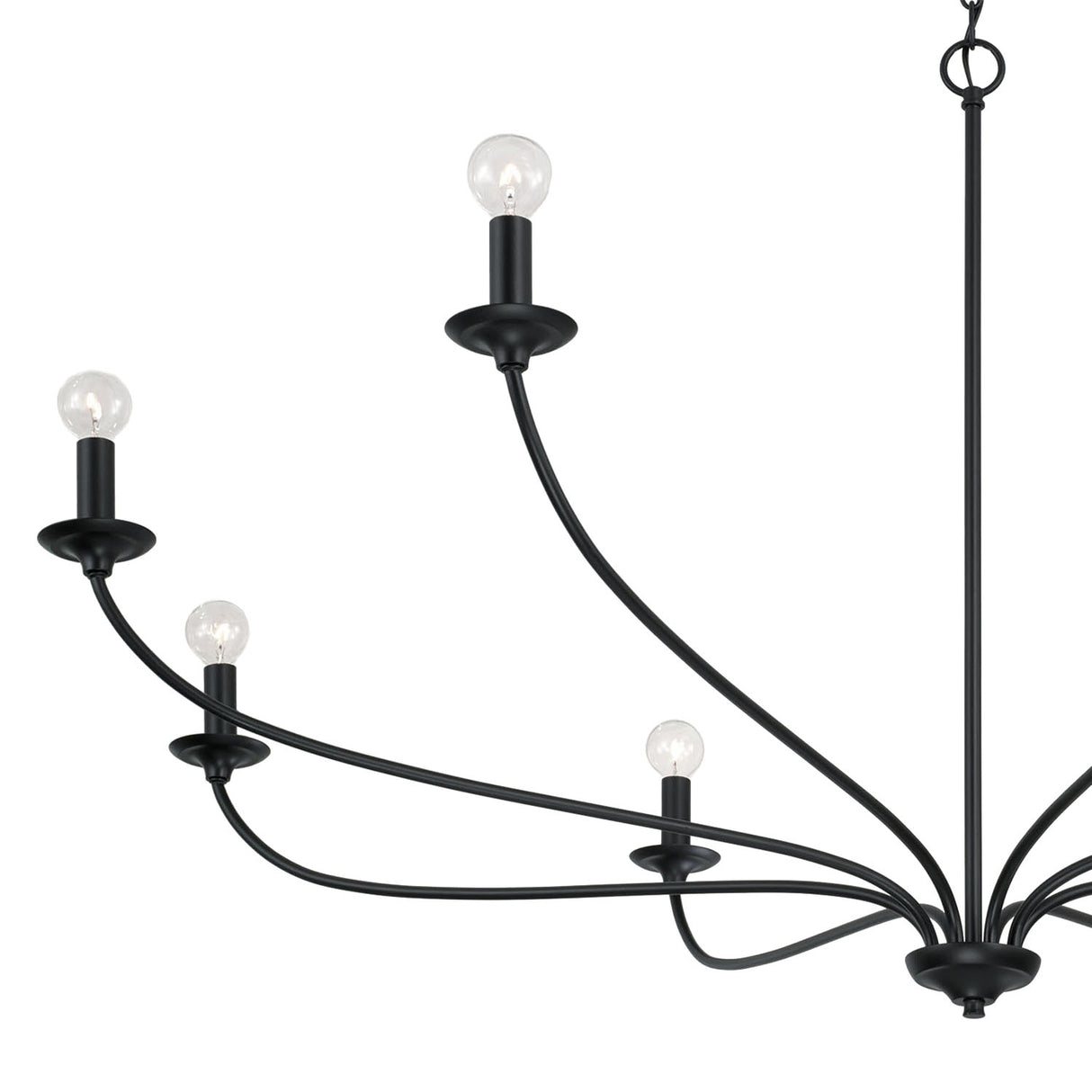 Oriana 8 Light Chandelier 52", Matte Black