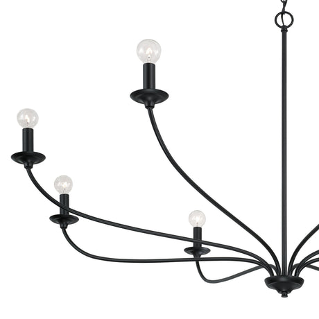 Oriana 8 Light Chandelier 52", Matte Black