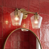 Sariel 2 Light Vanity, Aged Brass for Modern home with Red Tile