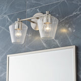 Sariel 2 Light Vanity, Brushed Nickel for Modern home with Gray Tile