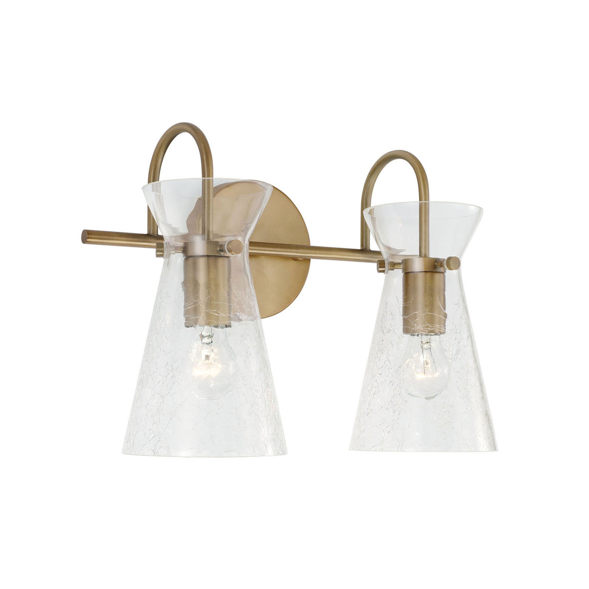 Aries 2 Light Vanity, Aged Brass