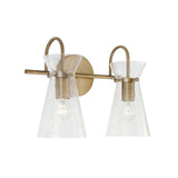 Aries 2 Light Vanity, Aged Brass