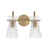 Aries 2 Light Vanity, Aged Brass