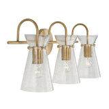 Aries 3 Light Vanity, Aged Brass