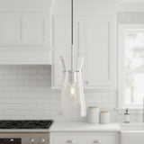 Aries Pendant 6, Polished Nickel for Modern Farmhouse home with White Shiplap