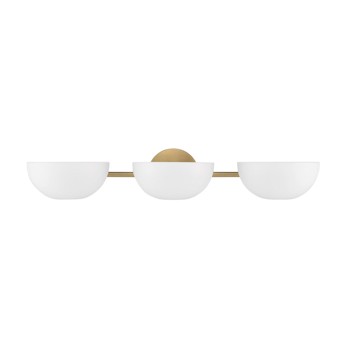 Della 3 Light Vanity, White and Aged Brass