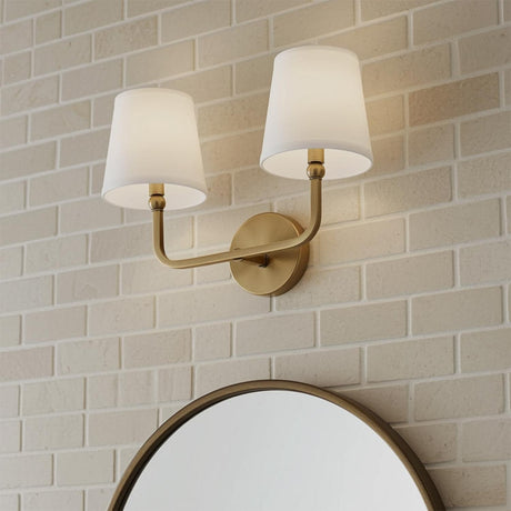 Elowen 2 Light Vanity, Aged Brass