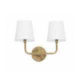 Elowen 2 Light Vanity, Aged Brass