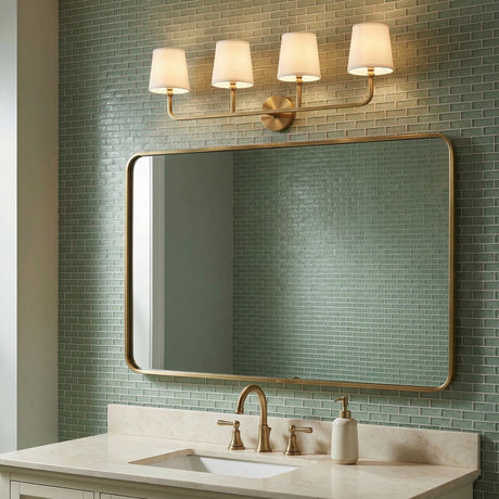 Elowen 4 Light Vanity, Aged Brass