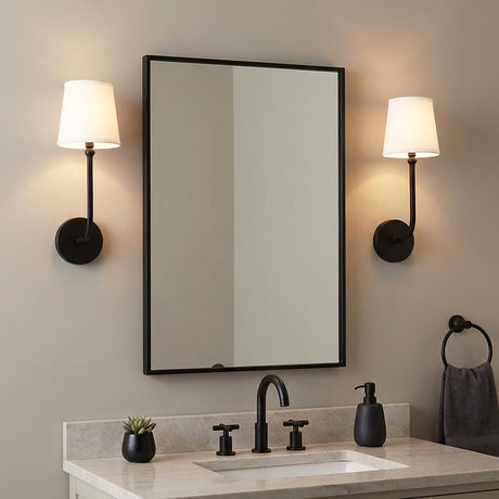 Elowen Wall Sconce 17", Matte Black for Transitional home with Gray walls