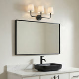 Elowen 3 Light Vanity, Matte Black for Modern home with White Walls