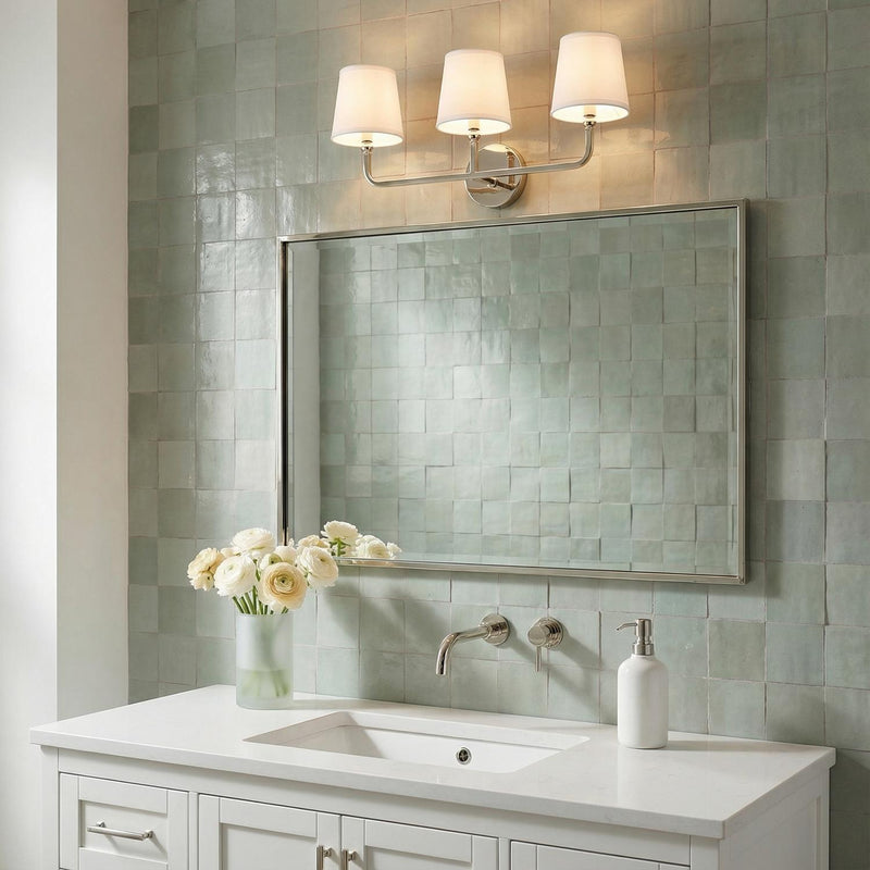 Elowen 3 Light Vanity, Polished Nickel