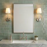 Elowen Wall Sconce 17", Brushed Nickel for Modern Farmhouse home with Green Tile