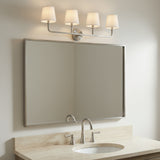 Elowen 4 Light Vanity, Brushed Nickel for Modern home with Neutral Walls