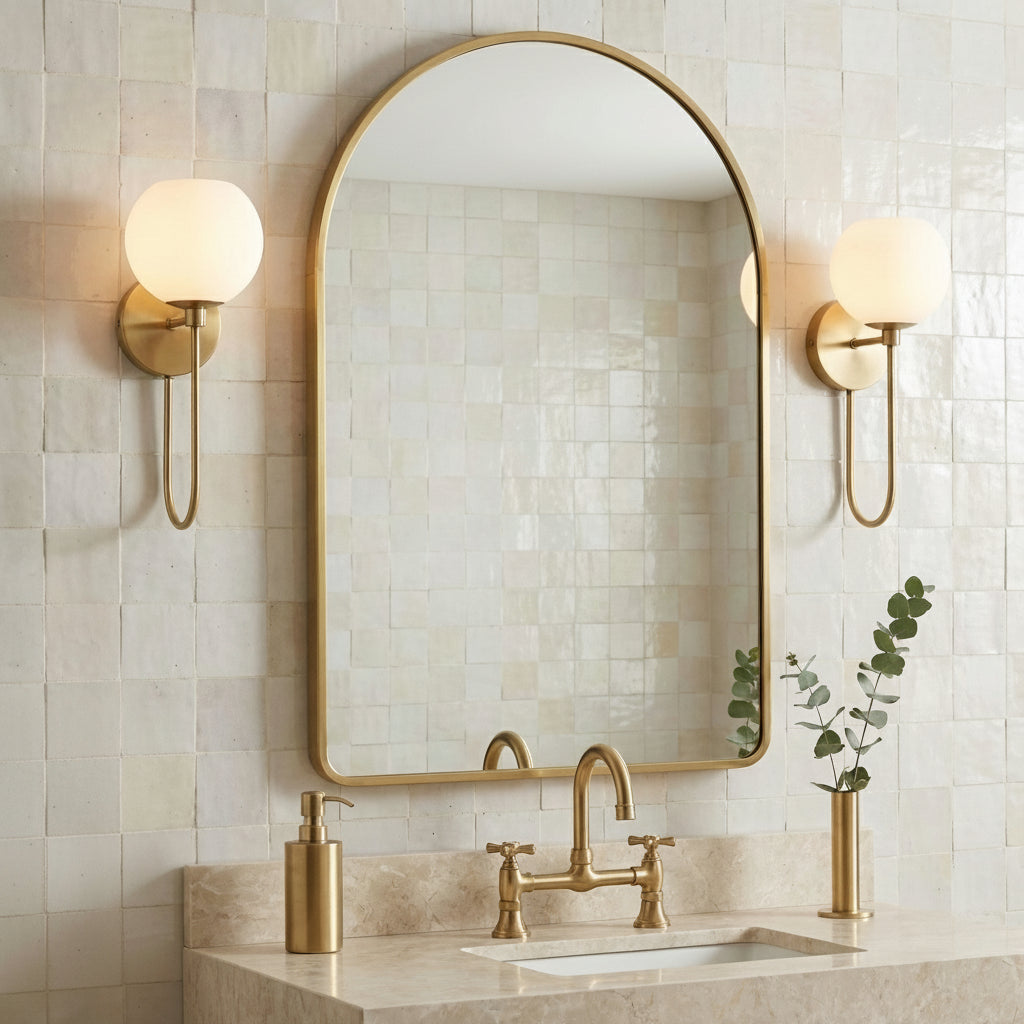 Enid Wall Sconce 15" for Modern home with White Tile