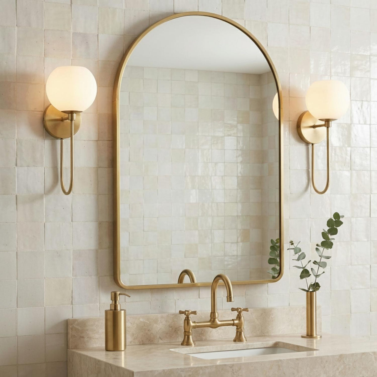 Enid Wall Sconce 15" for Modern home with White Tile